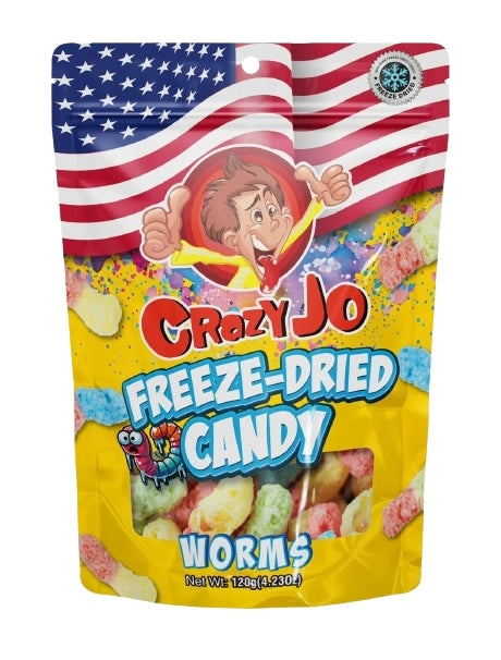 Crazy Jo Freeze-Dried Candy Worms 120g