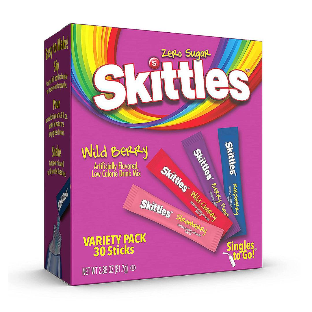 Skittles Singles To Go Wild Berry Zero Sugar Drink Mix 30 Sticks (82g)