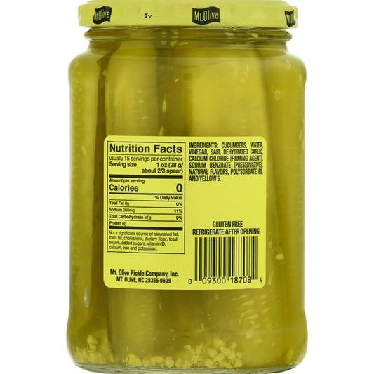 Mt. Olive Zesty Garlic Kosher Dill Spears 710ml (Best Before Date:-25/09/2025)