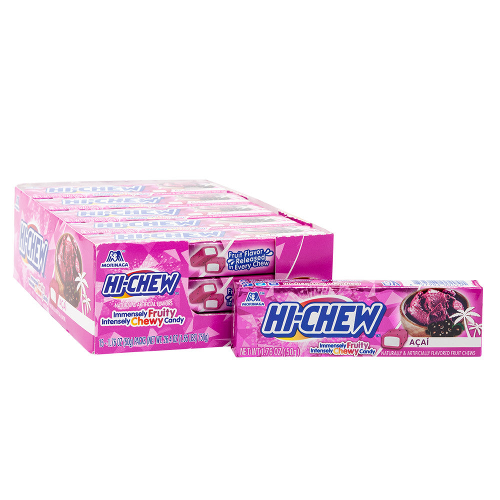 Hi-Chew Fruity Chewy Candy Acai Flavour 50g Pack of 15 (Best Before Date 27/02/2025)