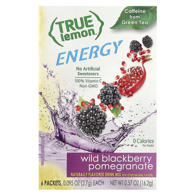 True Lemon Energy Wild Blackberry Pomegranate Drink Mix 6 Packets (16g)