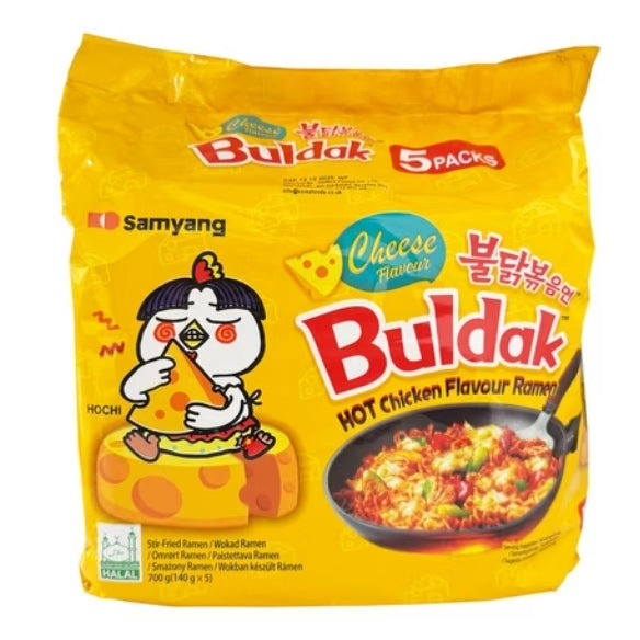 Samyang Buldak Cheese Flavour Hot Chicken Flavour Ramen (140g X 5) (Best Before : 03 Nov 2025)