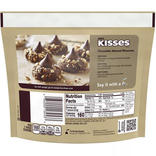 Hershey's Milk Chocolate with Almond Kisses Candy 283g Share Pack (Best Before : Nov 2025)