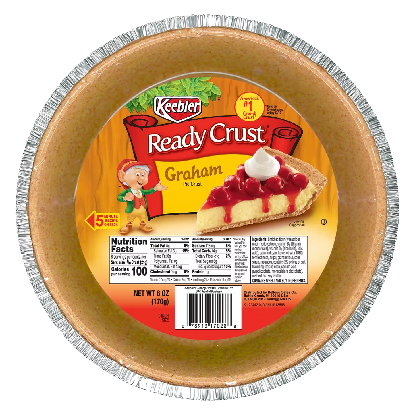 Keebler Ready Crust Graham Pie Crust 170g(BEST BEFORE 23/05/2025)