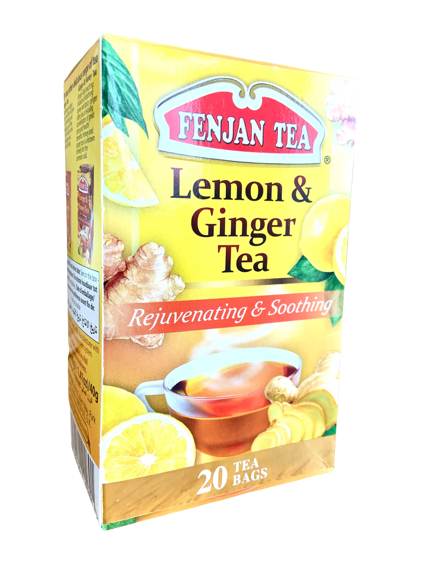 Fenjan Lemon & Ginger Tea 40g | Rejuvenating & Soothing | 20 Tea Bags