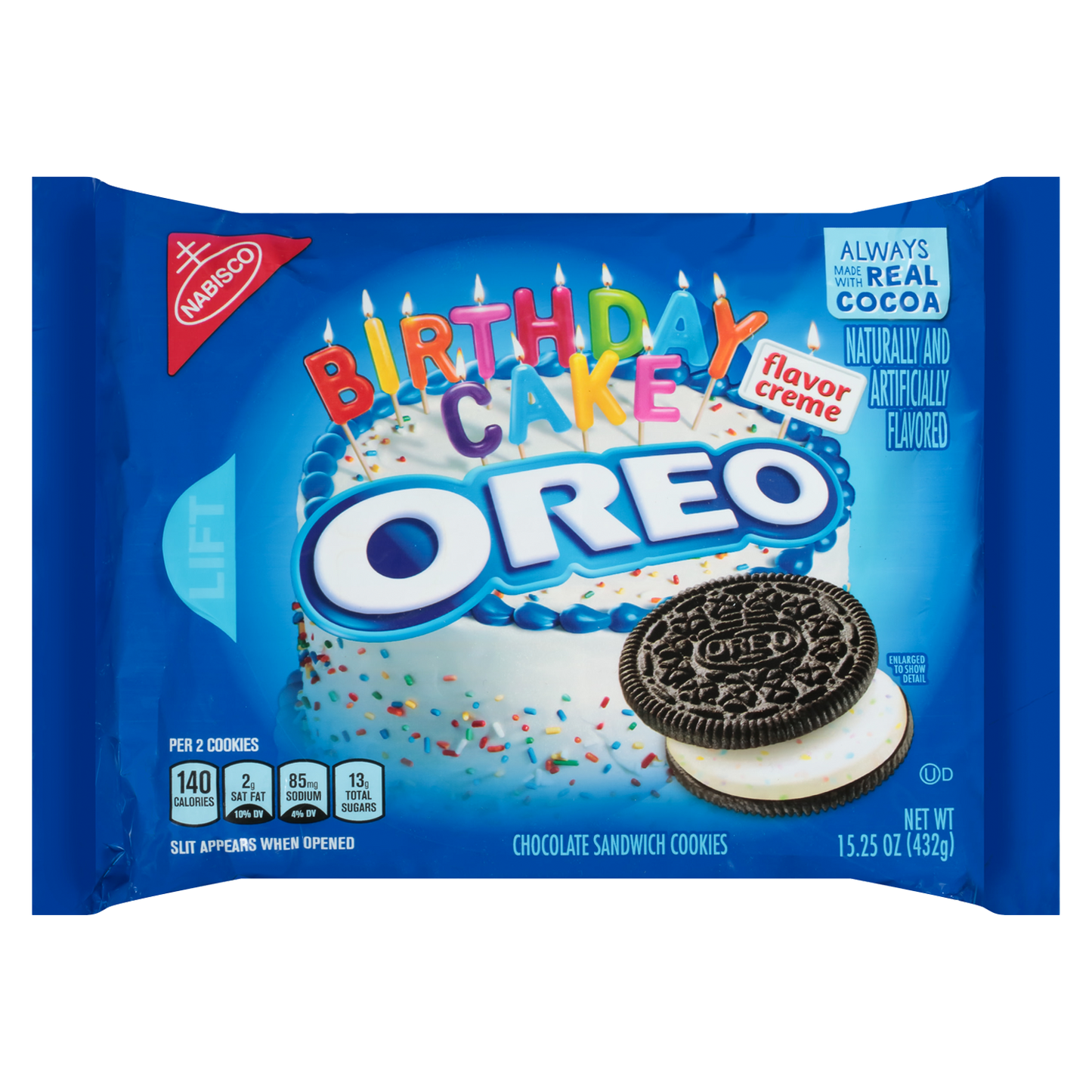 Nabisco Oreo Birthday Cake Chocolate Sandwich Cookies FAMILY SIZE 482g (Best Before 02/26)