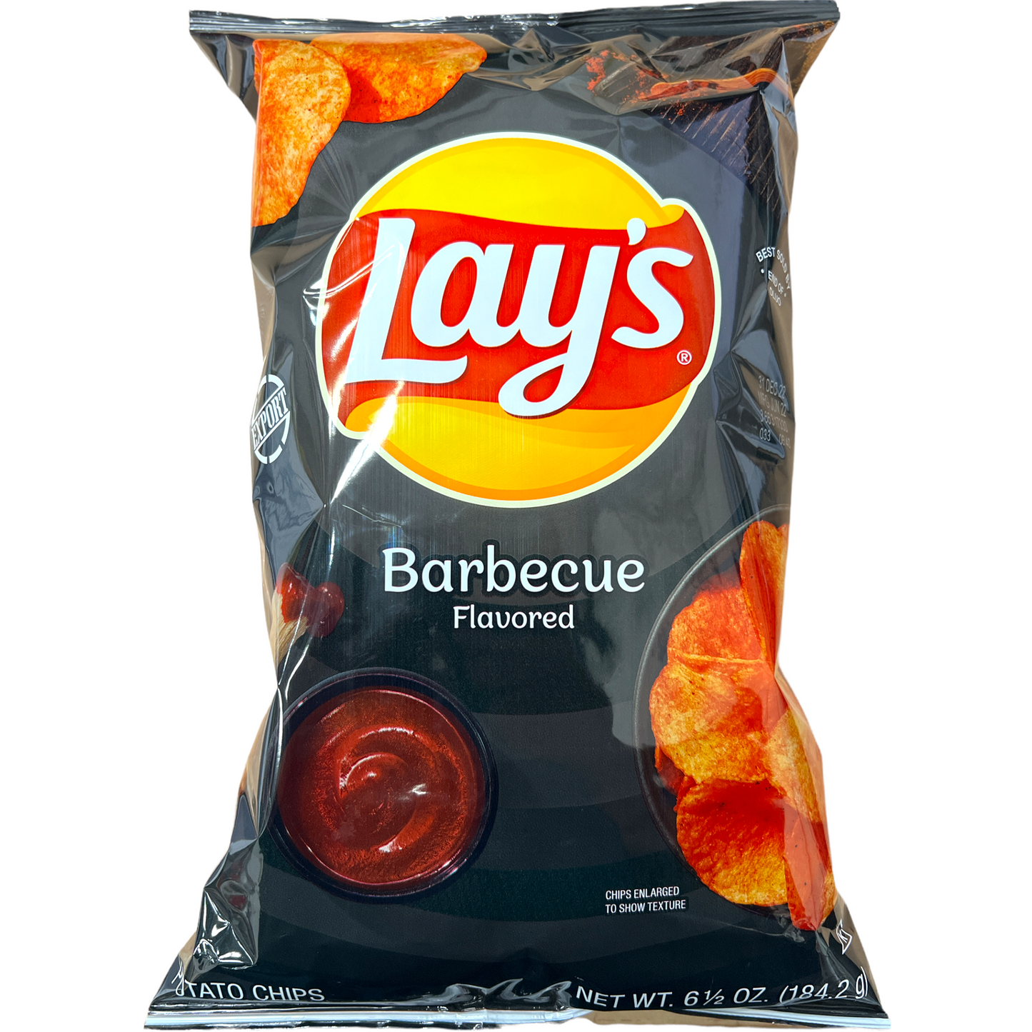 Lay's Barbecue Flavoured Potato Chips 184.2g(Best Before Date 31/07/2024)