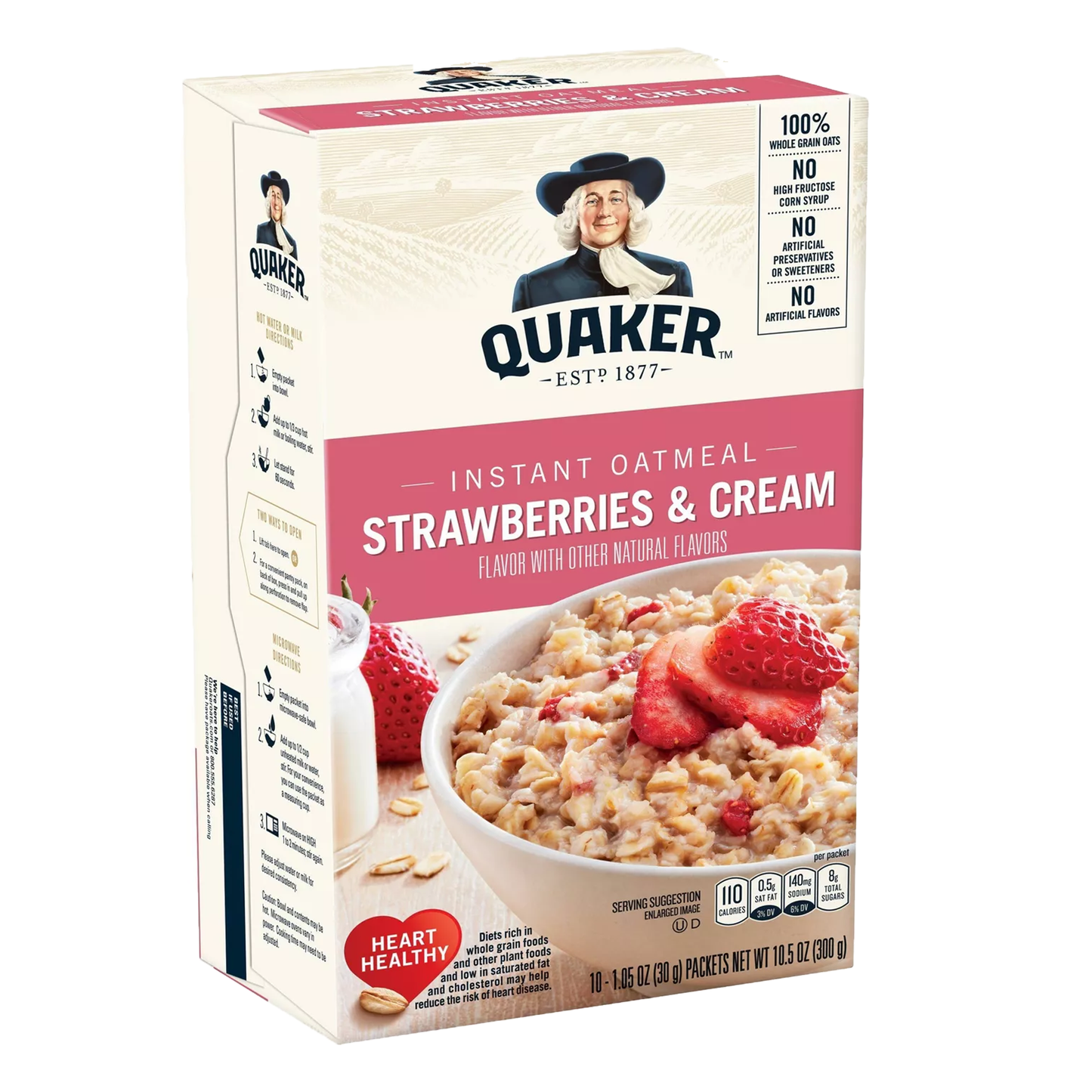 Quaker Instant Oatmeal Strawberries & Cream 240g