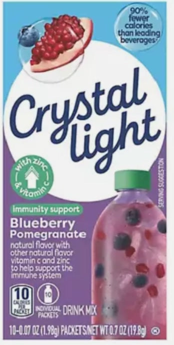 Crystal Light On The Go Blueberry Pomegranate Immunity 19.8g