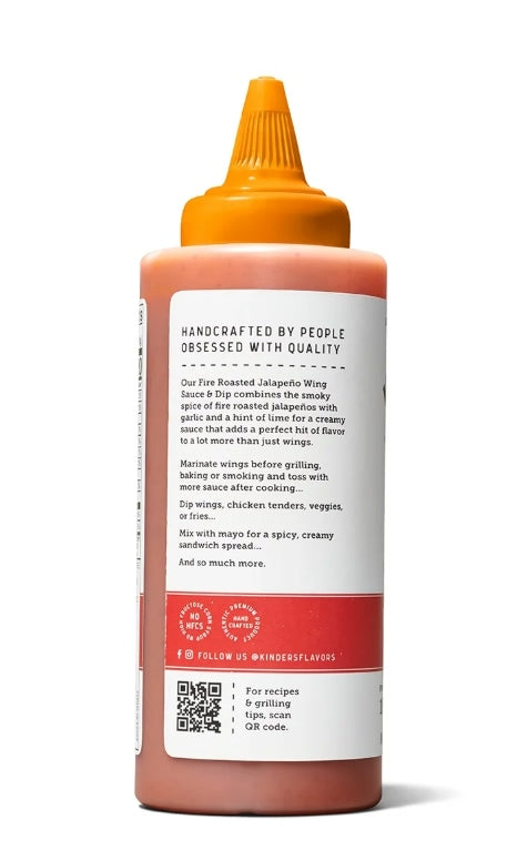 Kinder's Wing Sauce & Dip 439g | Fire Roasted Jalapeno (Best Before : 31 Oct 2025)