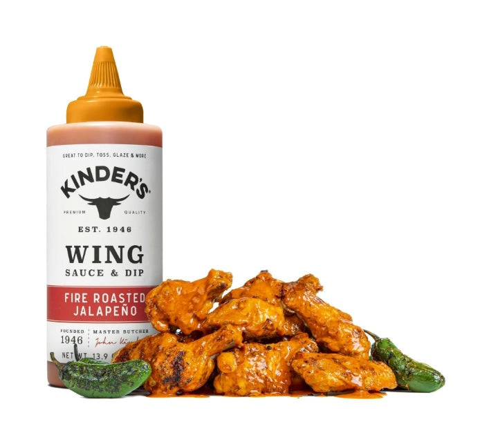 Kinder's Wing Sauce & Dip 439g | Fire Roasted Jalapeno (Best Before : 31 Oct 2025)