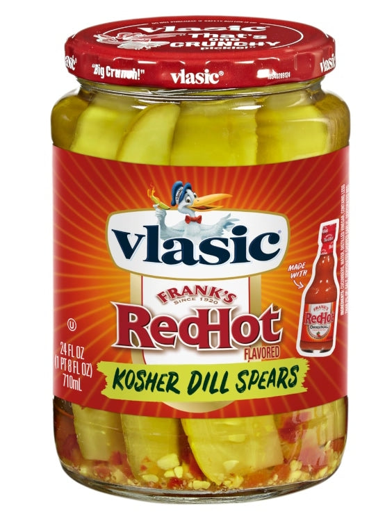 Vlasic Frank's Red Hot Kosher Dill Spears 710ml