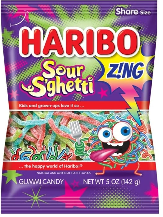 Haribo (USA) Sour S'Ghetti Bag 141g (Best Before Date :- 12/2025)