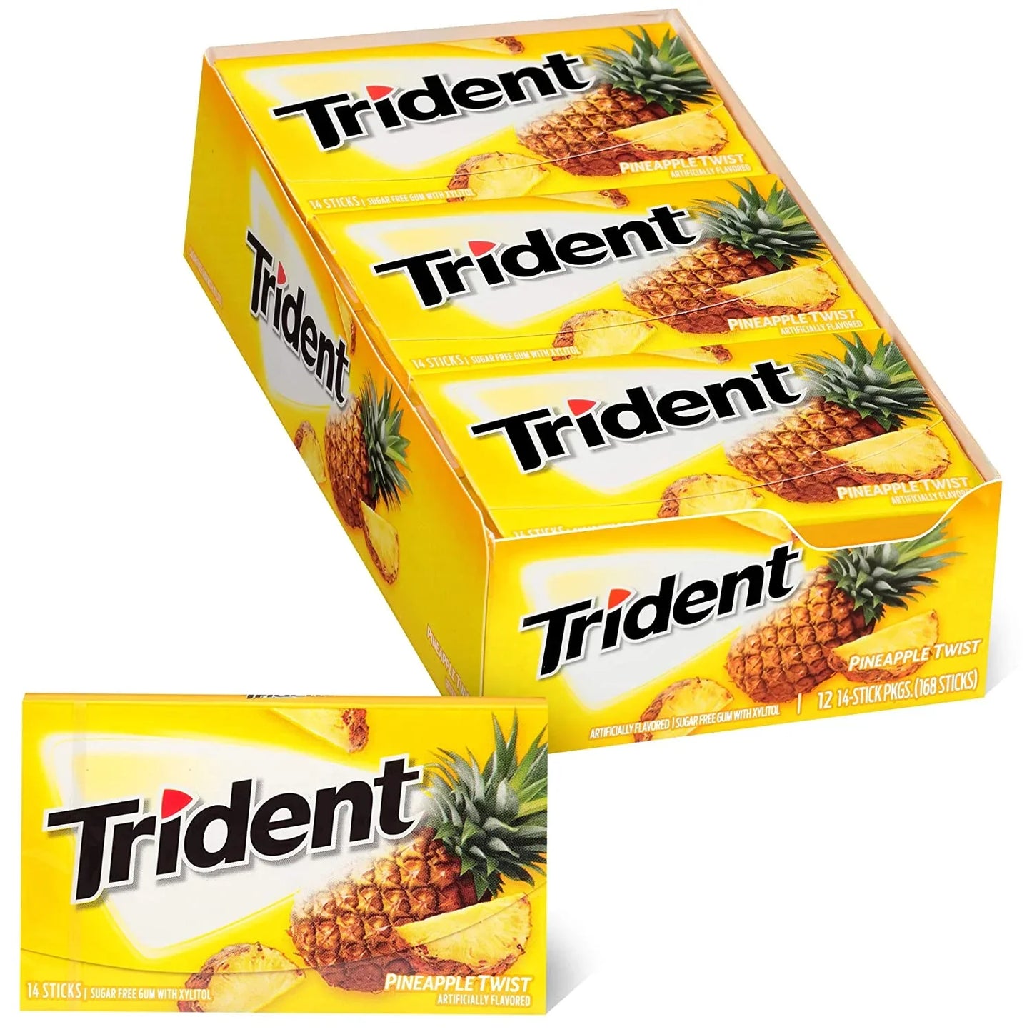 Trident Pineapple Twist Sugar Free Gum 12 Pack- (BBD 24/04/2025 )