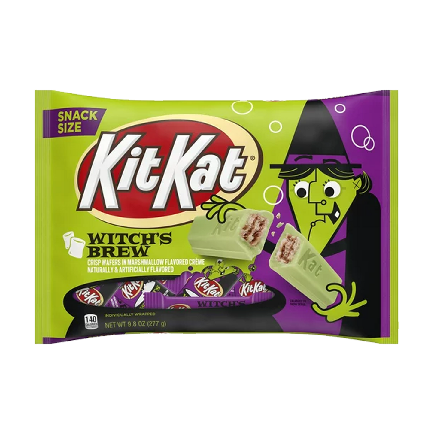 Kit Kat Witch's Brew Marshmallow Flavoured Creme Snack Size Wafer Candy 277g (Best Before : 07/2025)