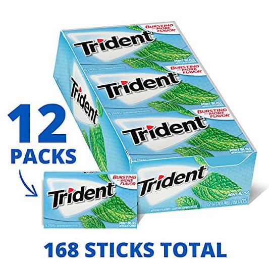 Trident Mint Bliss Sugar Free Gum (12 Pack)