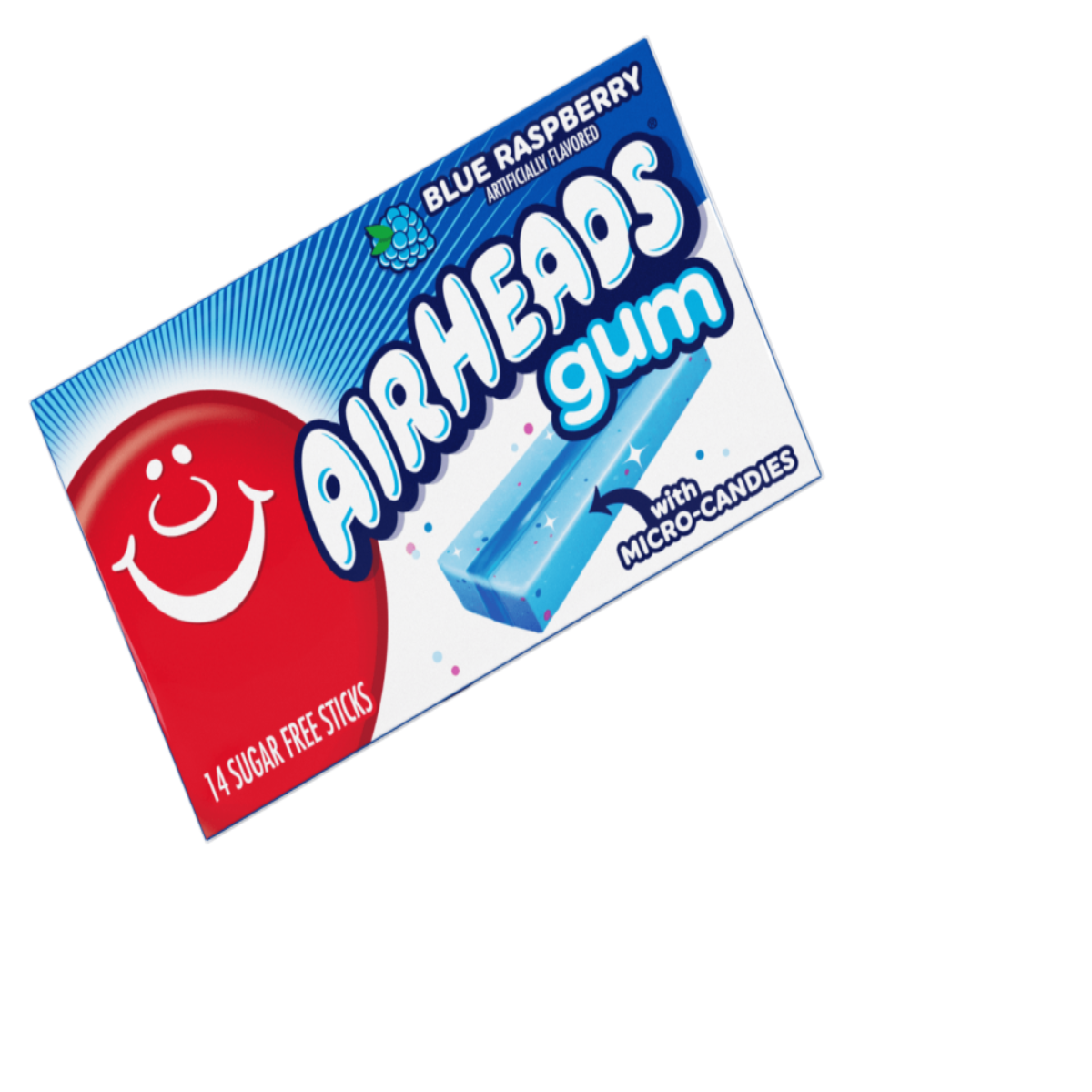 Airheads Blue Raspberry Gum with Micro Candies 14 Sticks (Best Before 04/2026)