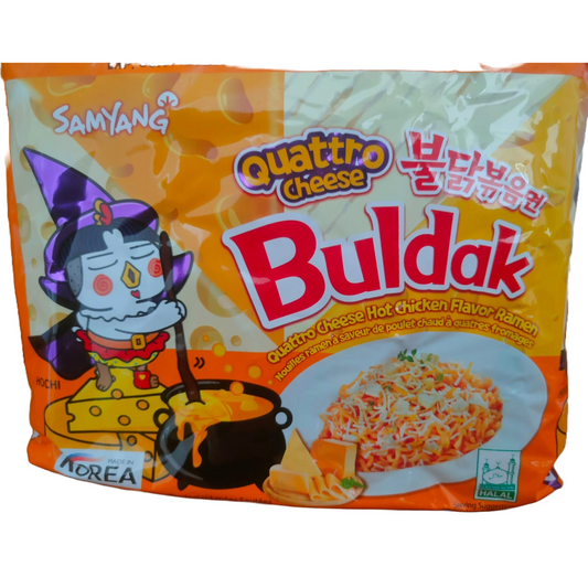 Samyang Quattro Cheese Buldak Hot Chicken Flavor Ramen( 5 pack) (BBD : 26 June 2025)