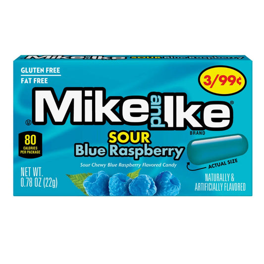 (24 x 22g) Mike and Ike Sour Blue Raspberry Chewy Candy(Best Before Date 01/2026)