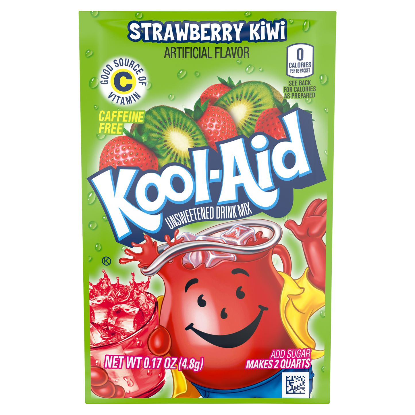 Kool-Aid Strawberry Kiwi Unsweetened Drink Mix 4.8g(Best Before Date :- 31/DEC/2024)