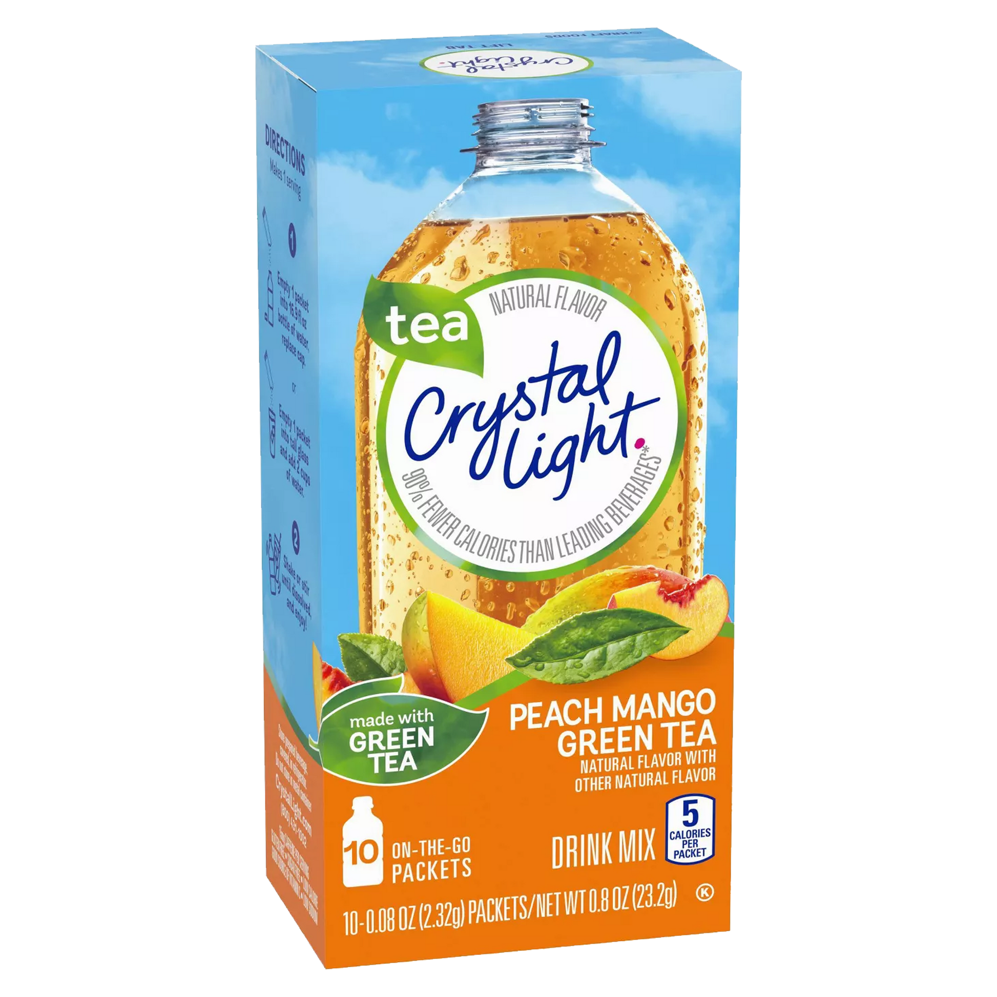 Crystal Light On The Go Peach Mango Green Tea Drink Mix 23.2g sold by American grocer Uk