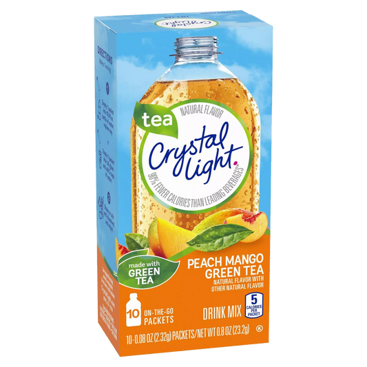 Crystal Light On The Go Peach Mango Green Tea Drink Mix 23.2g sold by American grocer Uk