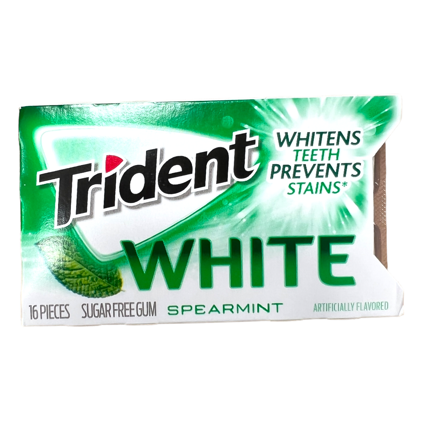 Trident White Spearmint Sugar Free Gum 16 Pcs (Pack of 9)