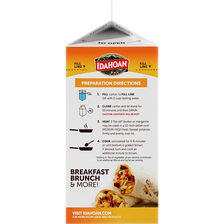 Idahoan Fresh Cut Hashbrowns 136g(Best Before Date:- 27/Oct/2026)