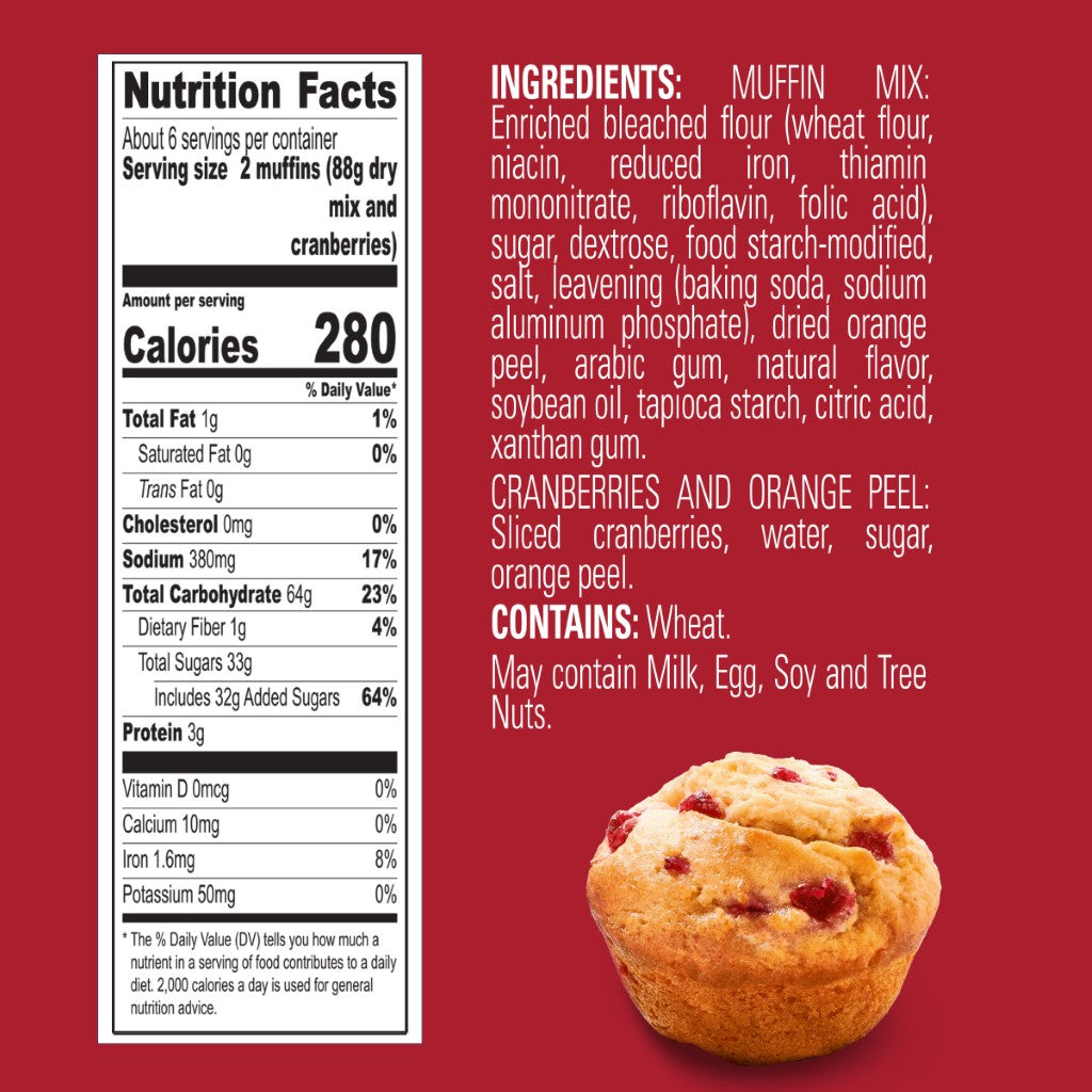 Krusteaz Cranberry Orange Muffin Mix 527g