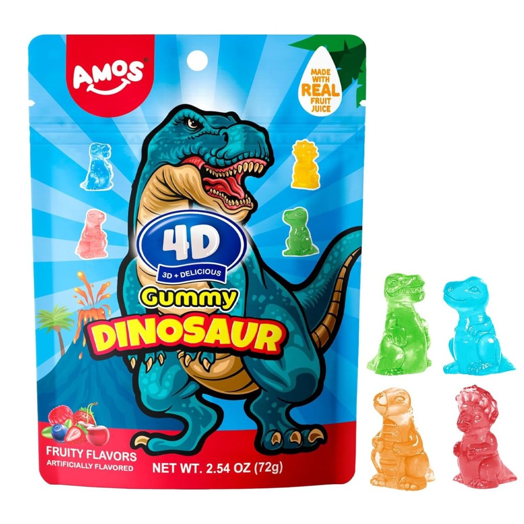 Amos 4D Gummy Dinosaurs 198g (Best Before : 21 Sep 2026)