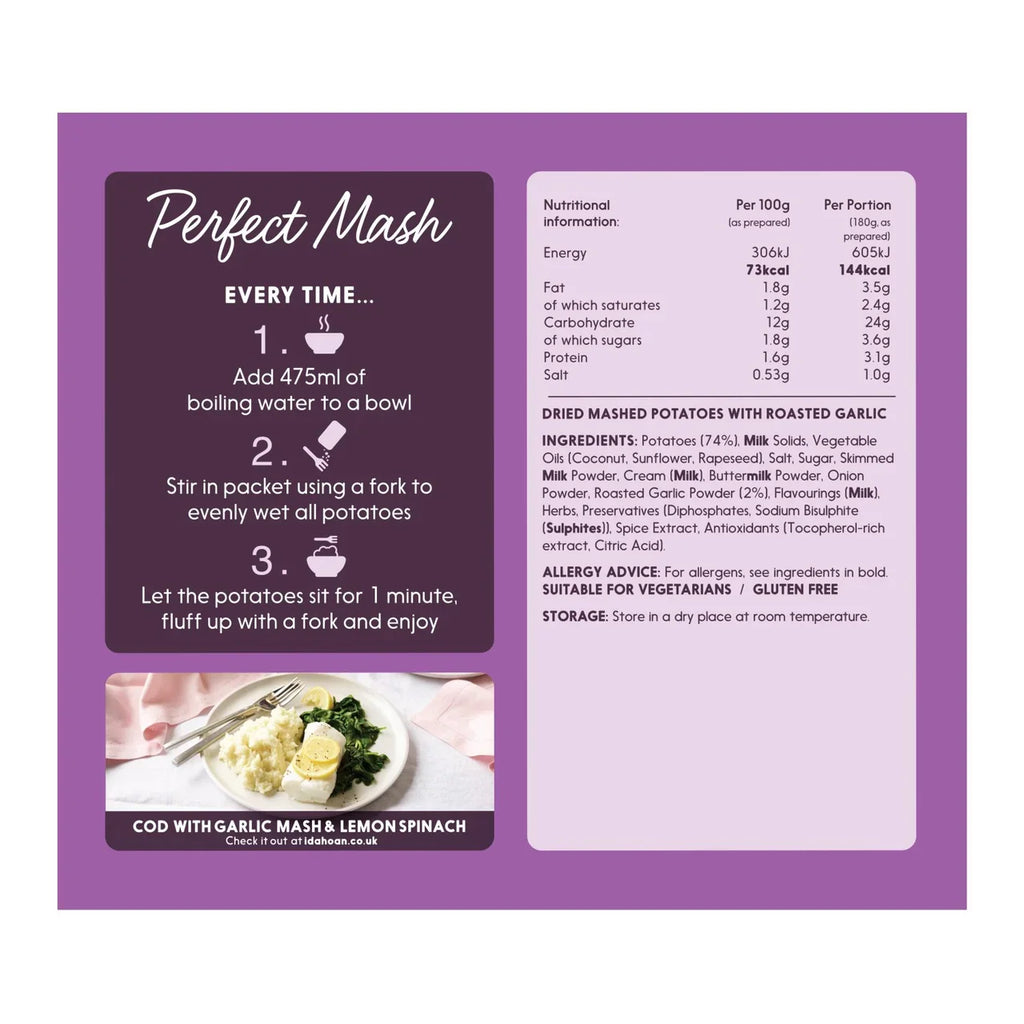 Idahoan Pouch Perfect Potato Mash Roasted Garlic 109g