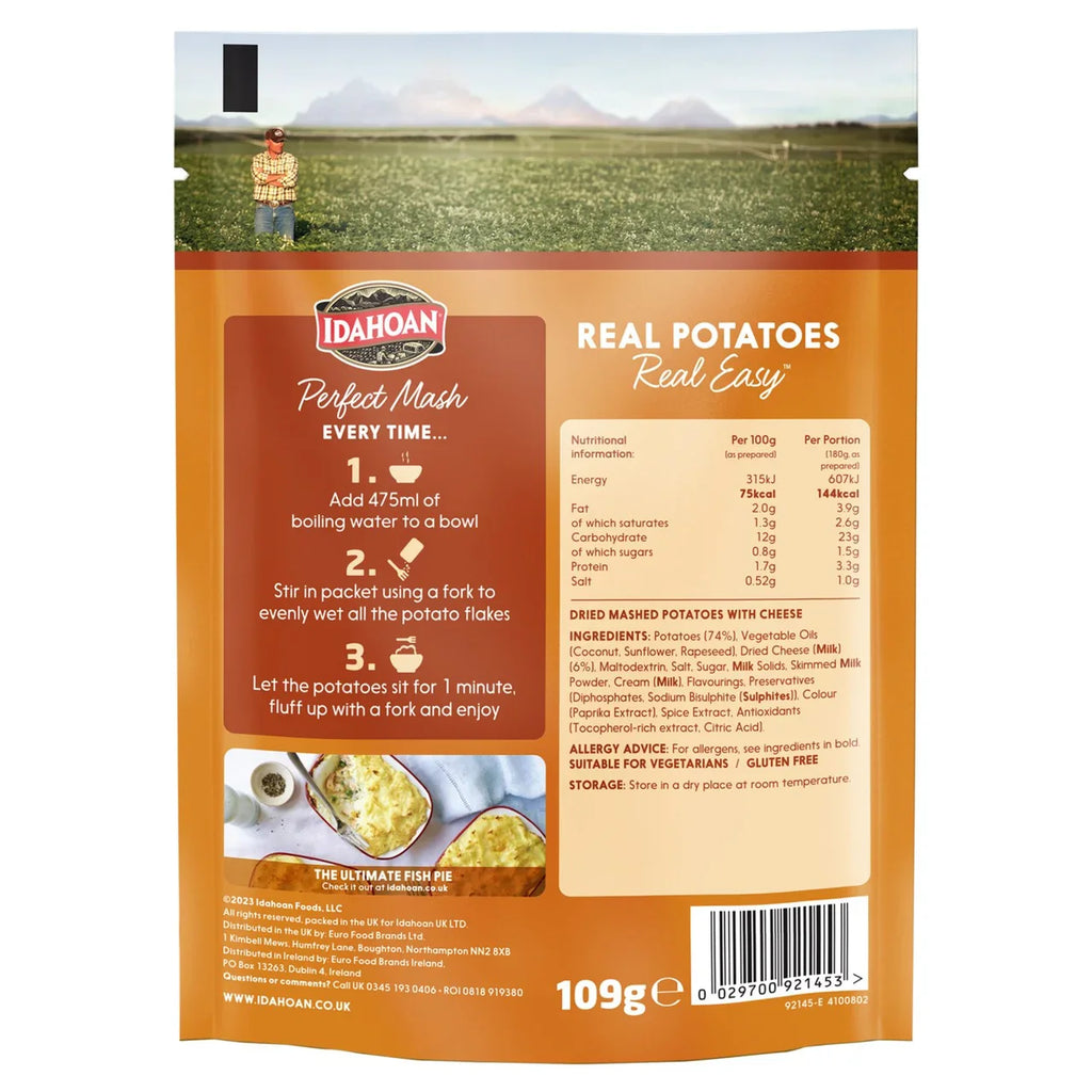 Idahoan Perfect Potato Mash Cheddar Cheese 109g