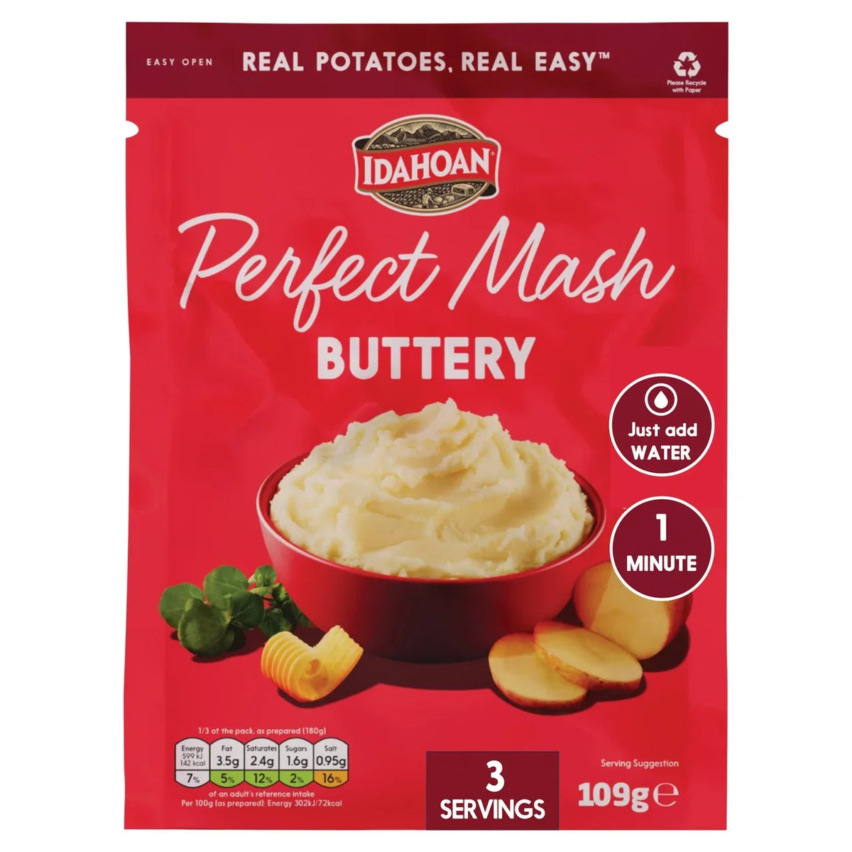 Idahoan Pouch Perfect Potato Mash Buttery 109g
