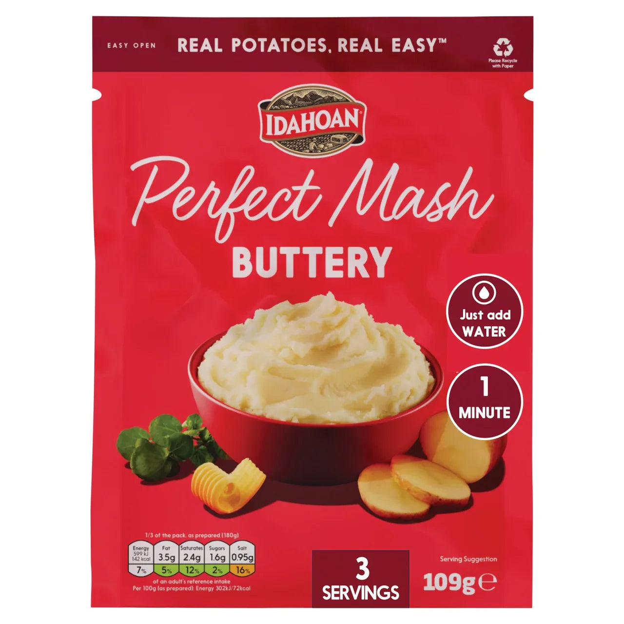 Idahoan Perfect Potato Mash Buttery 109g