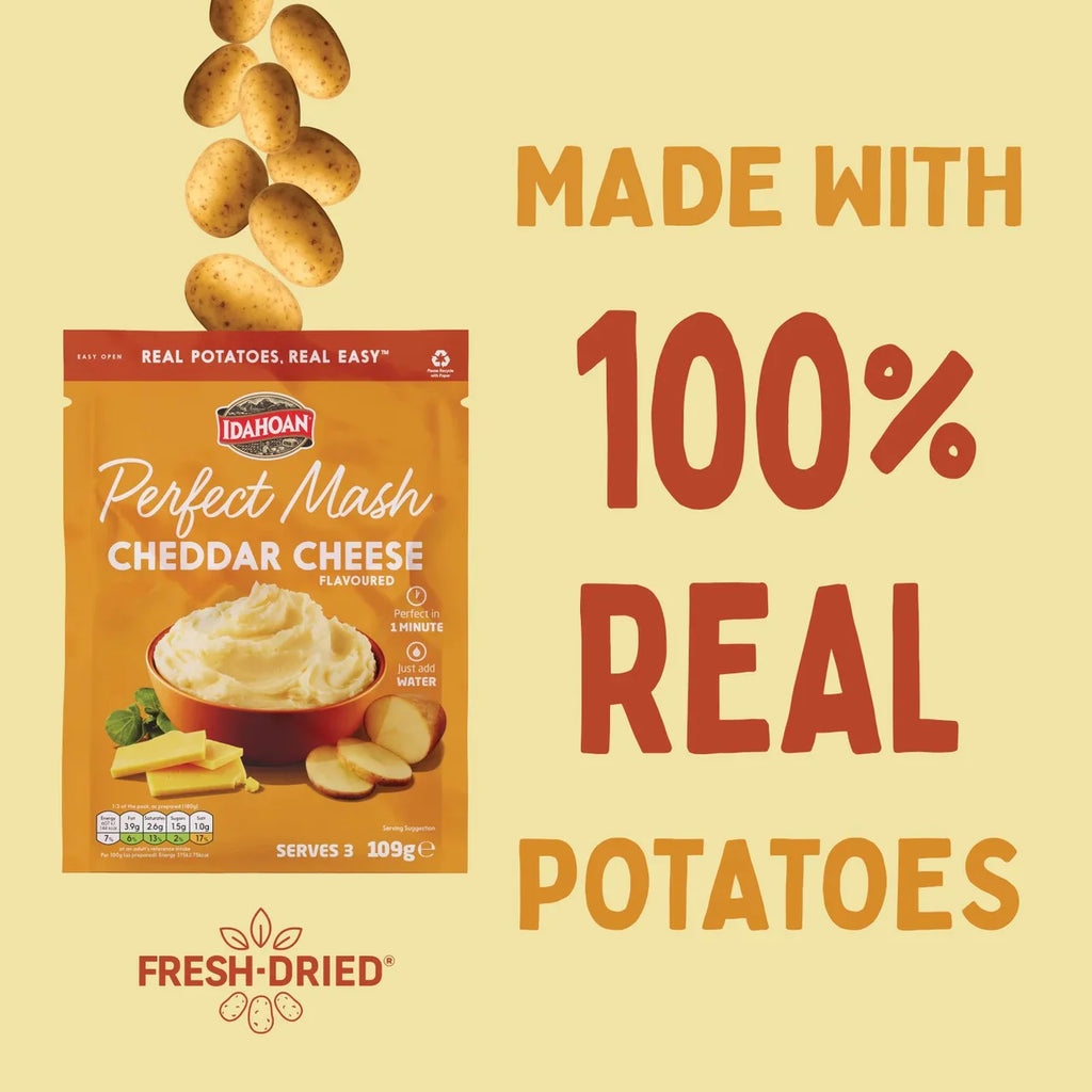 Idahoan Perfect Potato Mash Cheddar Cheese 109g