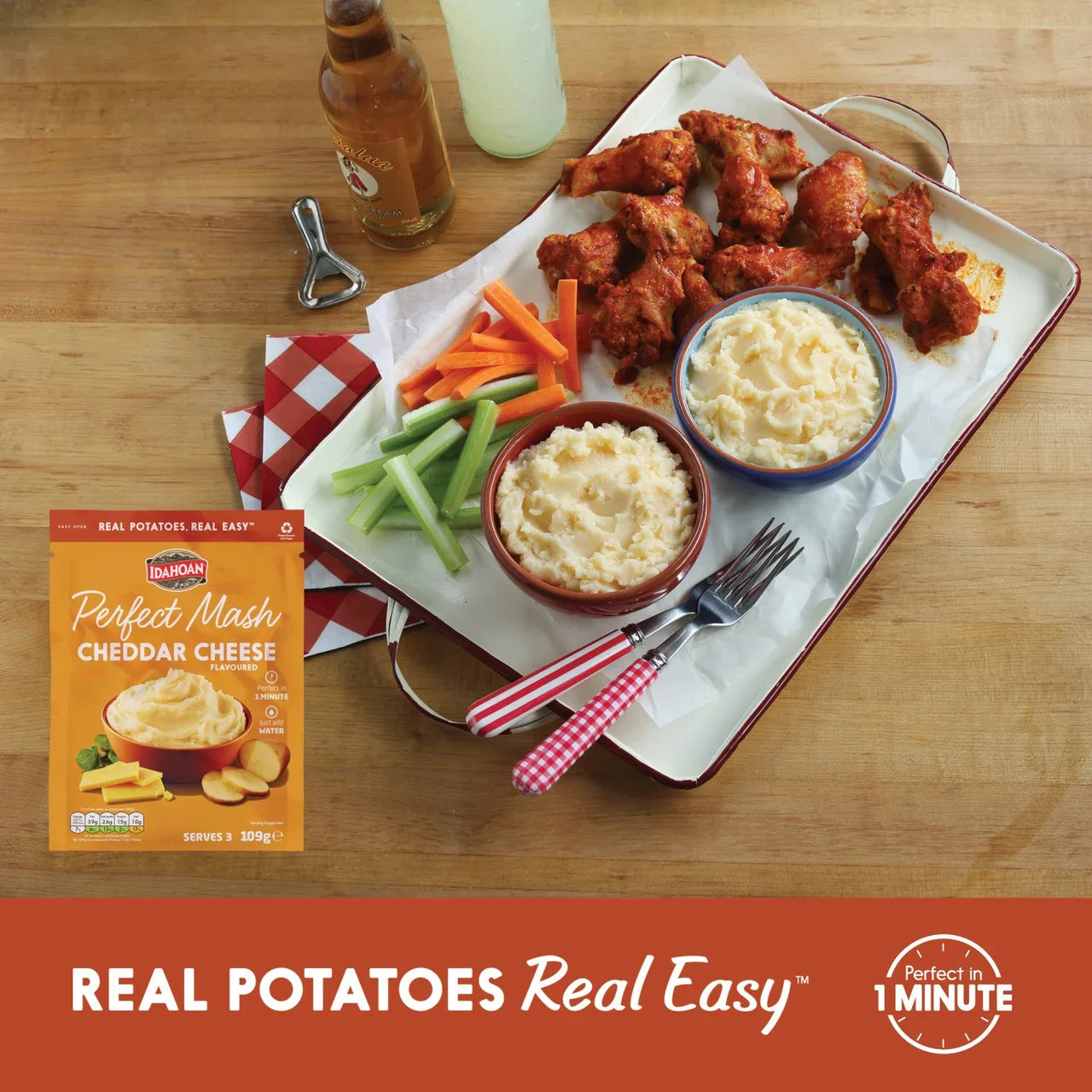 Idahoan Perfect Potato Mash Cheddar Cheese 109g