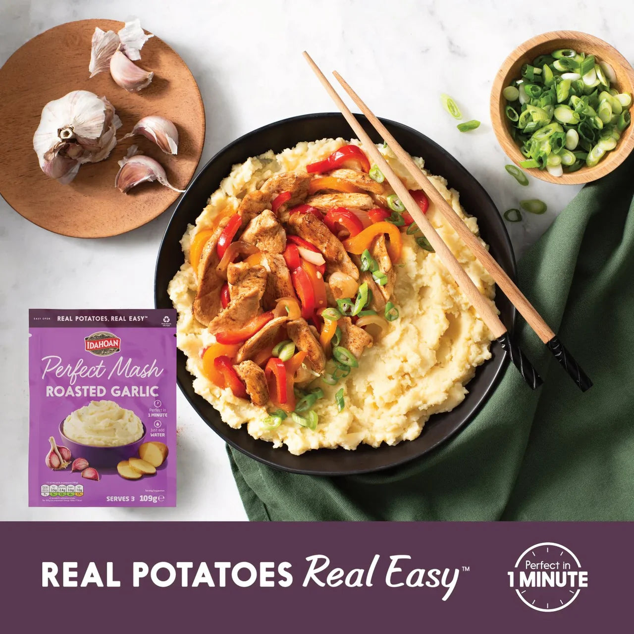 Idahoan Perfect Potato Mash Roasted Garlic 109g