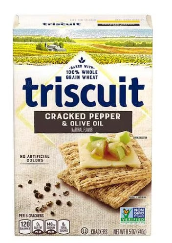 Nabisco Triscuit Cracked Pepper & Olive Oil Crackers 240g (Best Before : 16 August 2026)