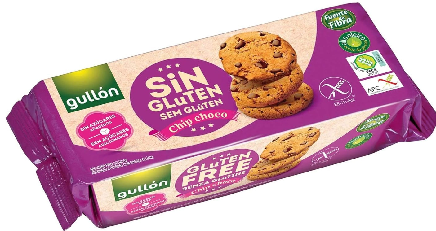 Gullon Sin Gluten Free Chip Choco 130g – Delicious Chocolate Chip Cookies for a Gluten-Free Lifestyle