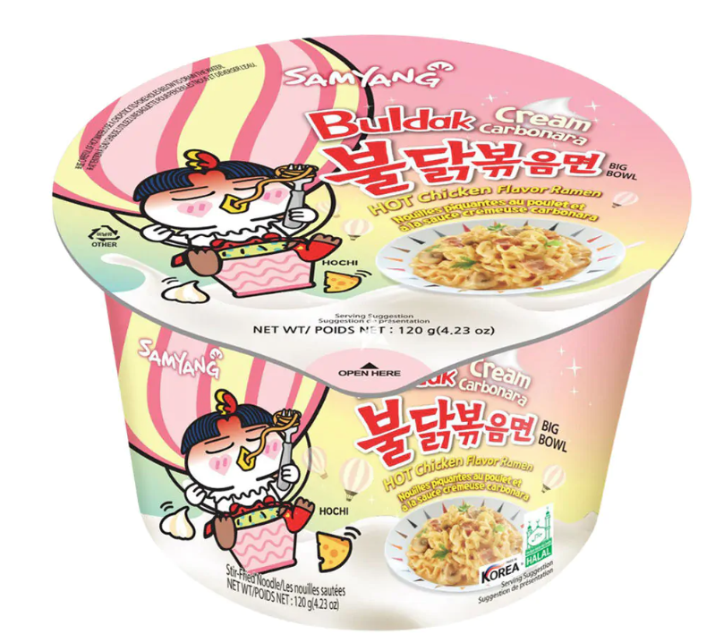 (16 Pack) Samyang Buldak Cream Carbonara Hot Chicken Flavour Ramen 120g (Best Before 07/2026)