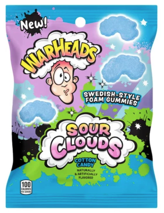 Warheads Cotton Sour Clouds 85g