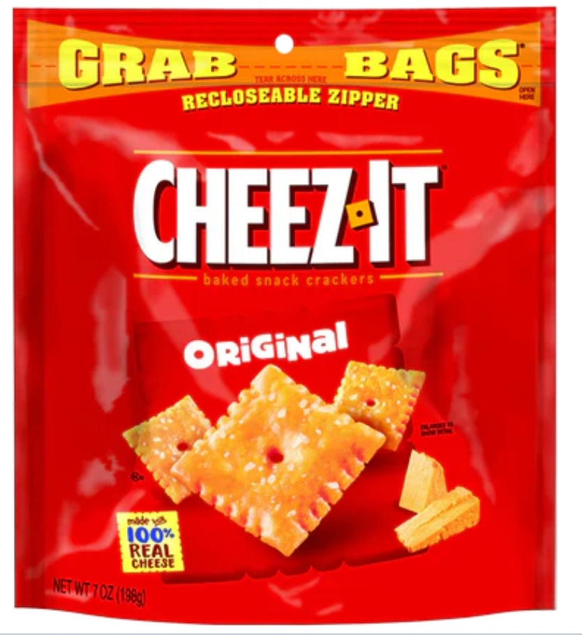 Cheez-it Original Baked Snack Crackers 198g Grab Bag (Best Before : 16 May 2026)