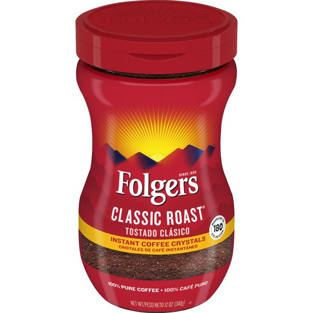 Folgers Classic Roast 100% Pure Instant Coffee Crystals 85g