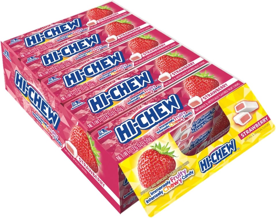 Hi-Chew Fruity Chewy Candy Strawberry Flavour (15 x 50g) (Best Before : April 2026)