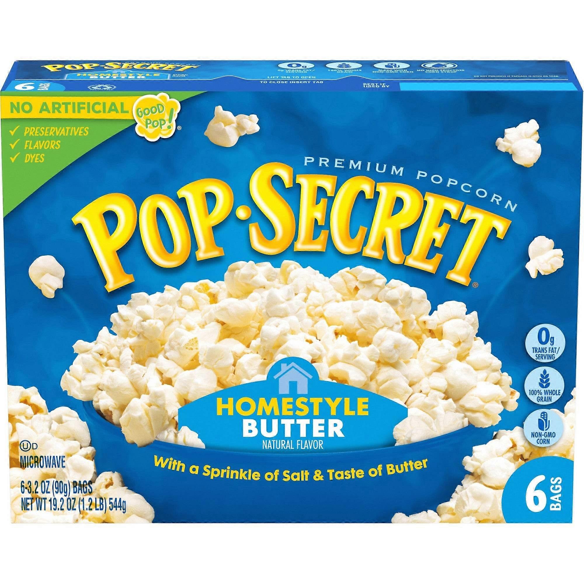 Pop Secret Homestyle Microwave Premium Popcorn 540g- (6 x 90g)