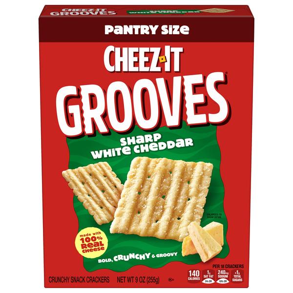 Cheez-It Grooves Sharp White Cheddar Baked Snack Crackers 255g (Best Before September 2026)