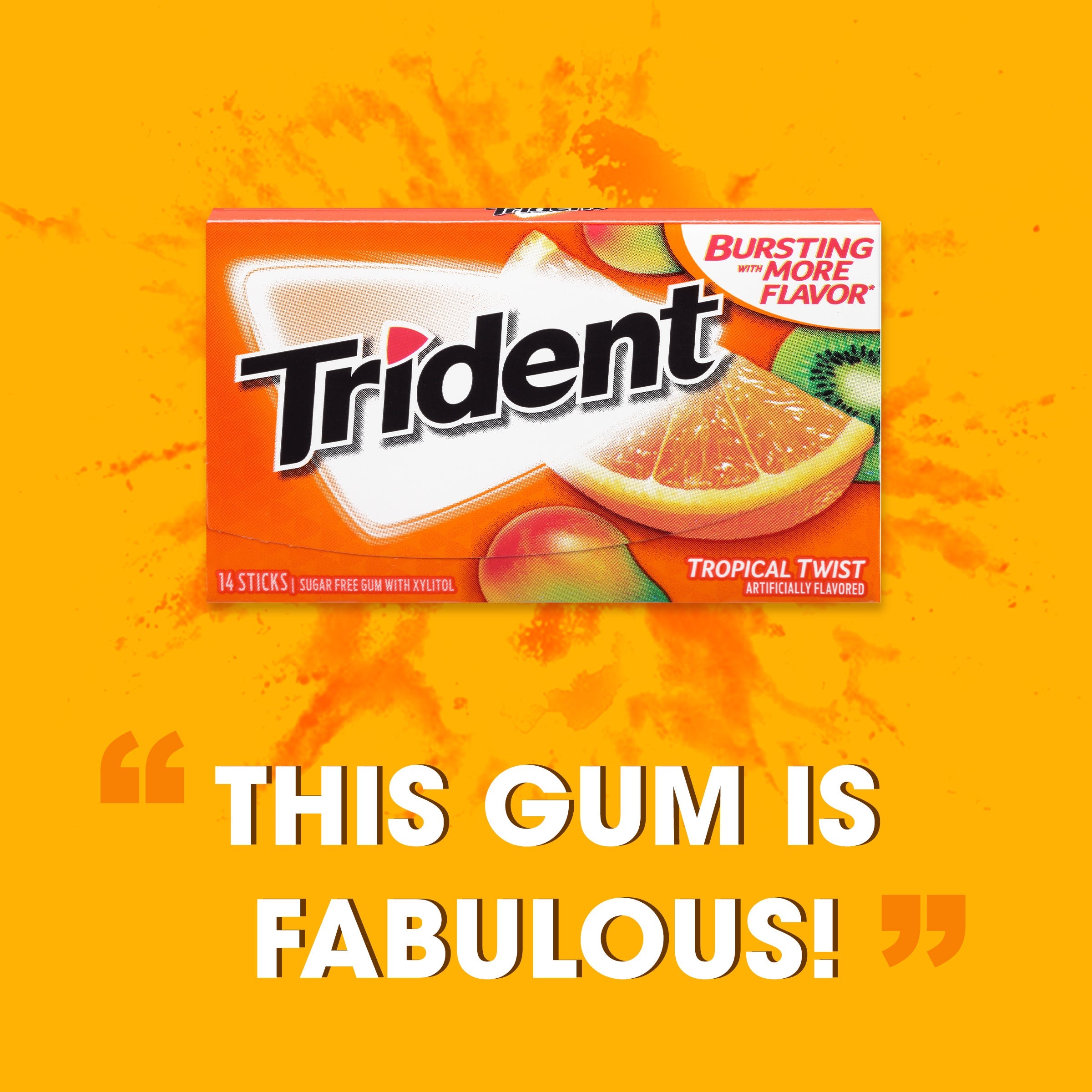 Trident Tropical Twist Sugar Free Gum (12 Pack)