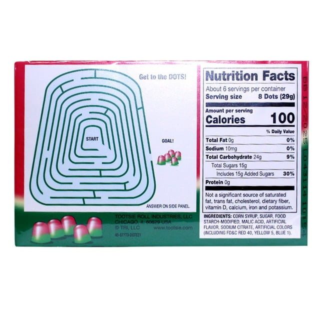 Tootsie Dots Watermelon Flavoured Gummy Candy 184g(Best Before Date 04/2026)