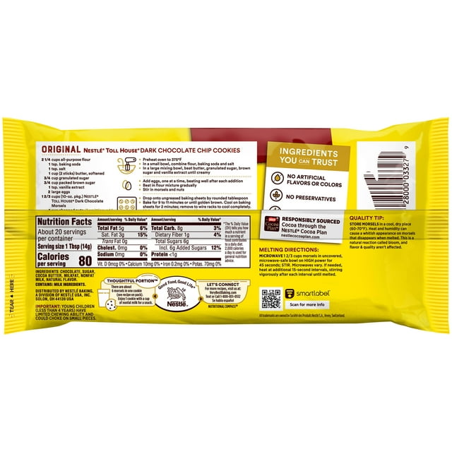 Nestle Toll House Dark Chocolate Morsels 283g