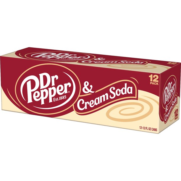 Dr Pepper Cream Soda Flavoured Soda 355ml (Best Before 11/25)